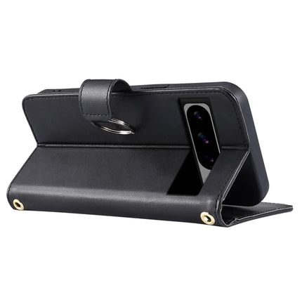 For Google Pixel 8 Pro Crossbody Leather Case Ring Buckle Wallet Stand Rhombus Mobile Cover