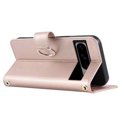 For Google Pixel 8 Pro Crossbody Leather Case Ring Buckle Wallet Stand Rhombus Mobile Cover