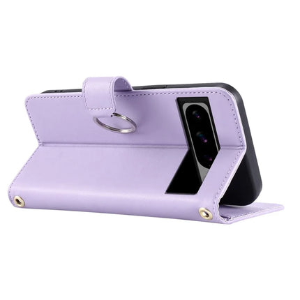 For Google Pixel 8 Pro Crossbody Leather Case Ring Buckle Wallet Stand Rhombus Mobile Cover