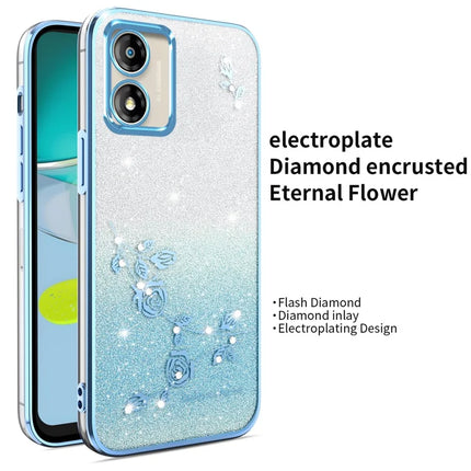 KADEM For Motorola Moto E13 4G Case Dragonfly Kickstand TPU Flowers Glitter Phone Cover