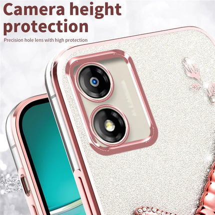 KADEM For Motorola Moto E13 4G Case Dragonfly Kickstand TPU Flowers Glitter Phone Cover