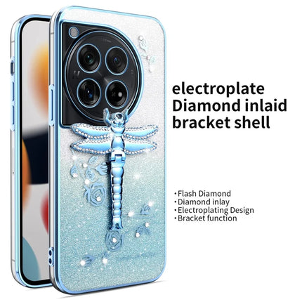 KADEM For OnePlus 12 5G Case Dragonfly Kickstand TPU Flowers Glitter Phone Cover