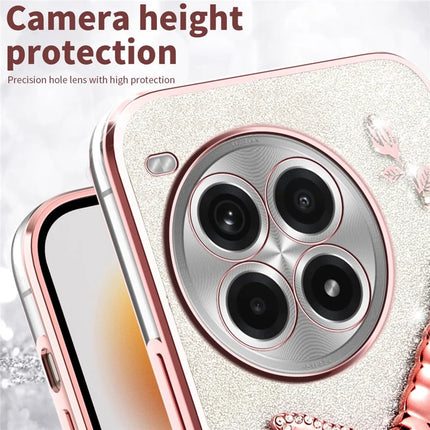 KADEM For OnePlus Ace 3 Pro 5G Case Dragonfly Kickstand TPU Flowers Glitter Phone Cover