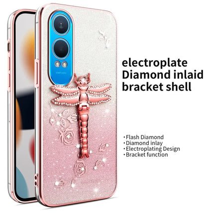 KADEM For OnePlus Nord CE4 Lite 5G Case Dragonfly Kickstand TPU Flowers Glitter Phone Cover