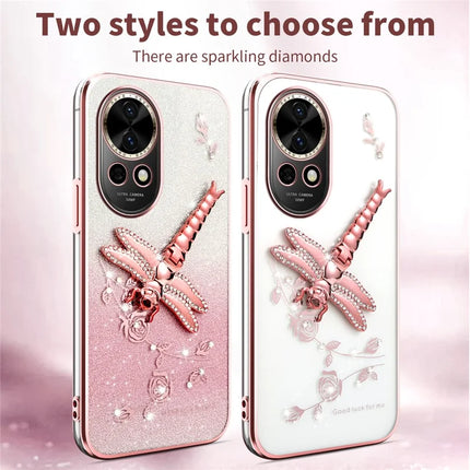 KADEM For Huawei nova 13 Case Dragonfly Kickstand TPU Flowers Glitter Phone Cover