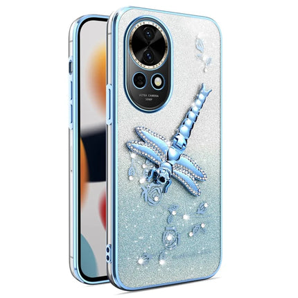 KADEM For Huawei nova 13 Case Dragonfly Kickstand TPU Flowers Glitter Phone Cover - Blue