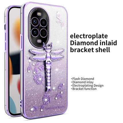 KADEM For Huawei nova 13 Pro 5G Case Dragonfly Kickstand TPU Flowers Glitter Phone Cover