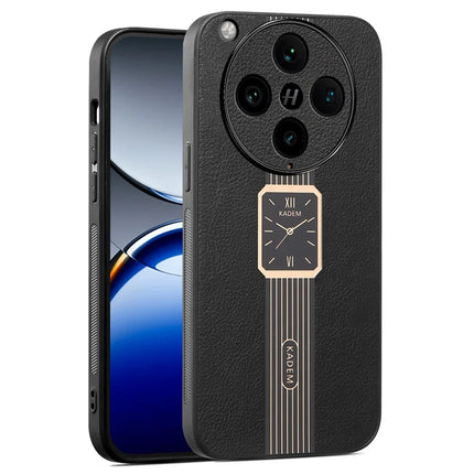 KADEM For Oppo Find X8 Pro 5G Case Leather+TPU+Acrylic Anti-Scratch Phone Cover - Black