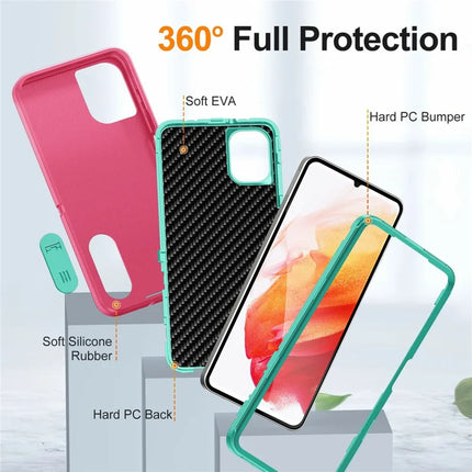 For Samsung Galaxy A06 Case Kickstand Phone Cover PC+Silicone+EVA 3-in-1 Design