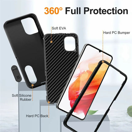 For Samsung Galaxy A06 Case Kickstand Phone Cover PC+Silicone+EVA 3-in-1 Design