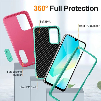 For Samsung Galaxy A16 4G / 5G Case Kickstand Phone Cover PC+Silicone+EVA 3-in-1 Design