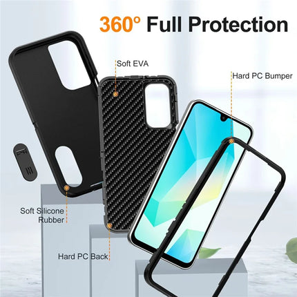 For Samsung Galaxy A16 4G / 5G Case Kickstand Phone Cover PC+Silicone+EVA 3-in-1 Design