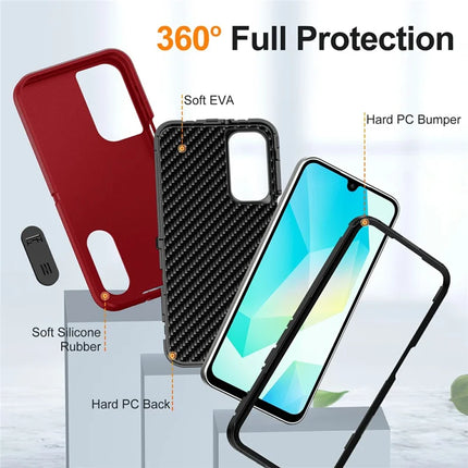 For Samsung Galaxy A16 4G / 5G Case Kickstand Phone Cover PC+Silicone+EVA 3-in-1 Design