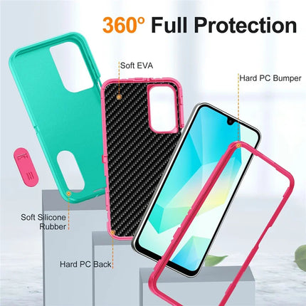 For Samsung Galaxy A16 4G / 5G Case Kickstand Phone Cover PC+Silicone+EVA 3-in-1 Design