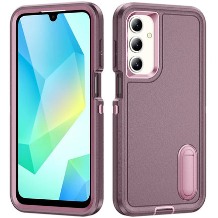 For Samsung Galaxy A16 4G / 5G Case Kickstand Phone Cover PC+Silicone+EVA 3-in-1 Design - Purple+Pink