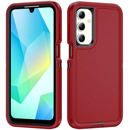 For Samsung Galaxy A16 4G / 5G Case PC+Silicone+EVA 3-in-1 Shockproof Phone Cover - Red+Black