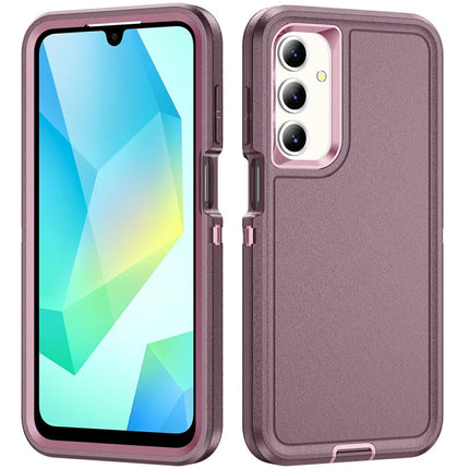 For Samsung Galaxy A16 4G / 5G Case PC+Silicone+EVA 3-in-1 Shockproof Phone Cover - Purple+Pink