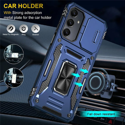 For Samsung Galaxy A16 4G / 5G Case Kickstand Slide Lens Lid PC+TPU Drop-Proof Phone Cover