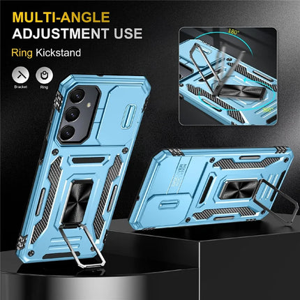 For Samsung Galaxy A16 4G / 5G Case Kickstand Slide Lens Lid PC+TPU Drop-Proof Phone Cover