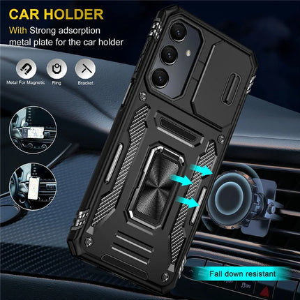 For Samsung Galaxy A16 4G / 5G Case Kickstand Slide Lens Lid PC+TPU Drop-Proof Phone Cover