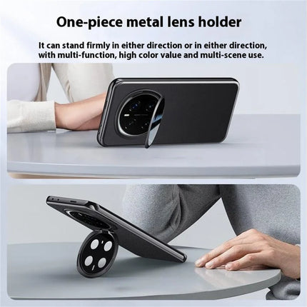 For Honor Magic7 Pro 5G Case with Lens Guard Kickstand Anti Drop TPU+PU Phone Back Cover