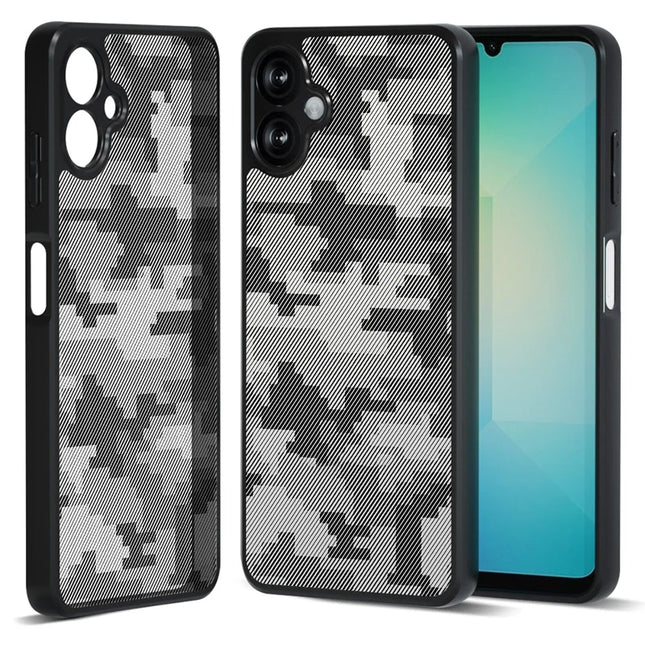 IBMRS For Samsung Galaxy A06 Case TPU + PC Heavy Duty Shockproof Phone Cover Camera Protection - Grid Camouflage