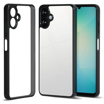 IBMRS For Samsung Galaxy A06 Case TPU + PC Heavy Duty Shockproof Phone Cover Camera Protection - Transparent Black