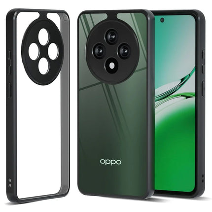 IBMRS For Oppo Reno12 F 5G  /  Reno12 F 4G  /  F27 5G Case TPU + PC Heavy Duty Shockproof Phone Cover Camera Protection - Transparent Black