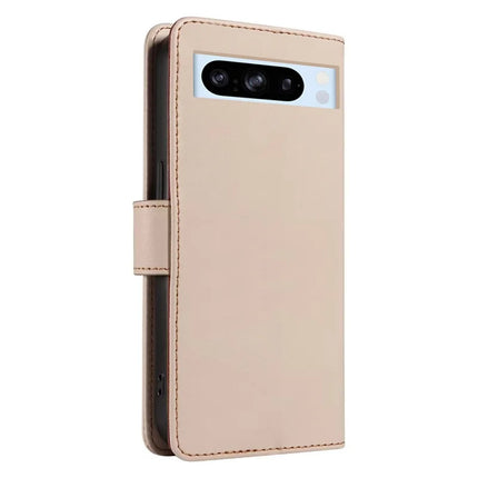 For Google Pixel 8 Pro Case RFID Blocking Leather Wallet Flip Phone Cover with Wrist Strap