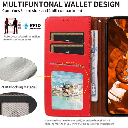 For Google Pixel 7a Case RFID Blocking Leather Wallet Flip Phone Cover with Wrist Strap