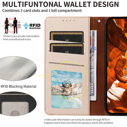 For Google Pixel 7a Case RFID Blocking Leather Wallet Flip Phone Cover with Wrist Strap
