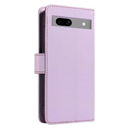 For Google Pixel 7a Case RFID Blocking Leather Wallet Flip Phone Cover with Wrist Strap