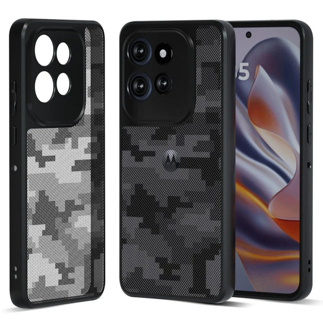 IBMRS For Motorola Edge 50 Neo 5G / S50 5G Case TPU + PC Heavy Duty Shockproof Phone Cover Camera Protection - Grid Camouflage