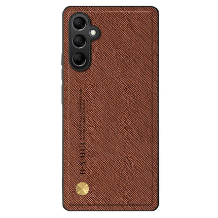 For Samsung Galaxy A16 5G  /  4G Case Cross Texture Leather+TPU Phone Cover Support Magnetic Car Holder - Brown