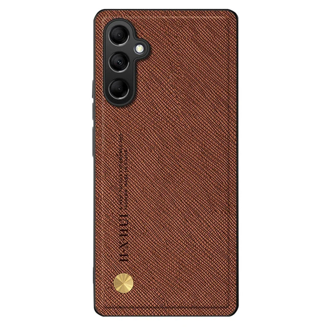 For Samsung Galaxy A16 5G  /  4G Case Cross Texture Leather+TPU Phone Cover Support Magnetic Car Holder - Brown