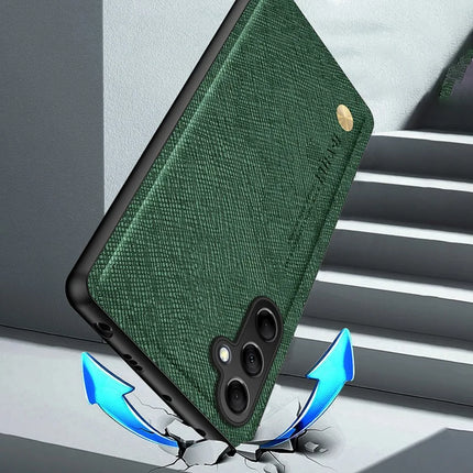 For Samsung Galaxy A16 5G  /  4G Case Cross Texture Leather+TPU Phone Cover Support Magnetic Car Holder