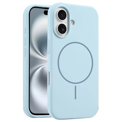 For iPhone 16 Case Compatible with MagSafe Liquid Silicone Anti-Drop Phone Cover - Blue