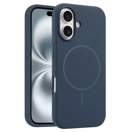 For iPhone 16 Plus Case Compatible with MagSafe Liquid Silicone Anti-Drop Phone Cover - Sapphire