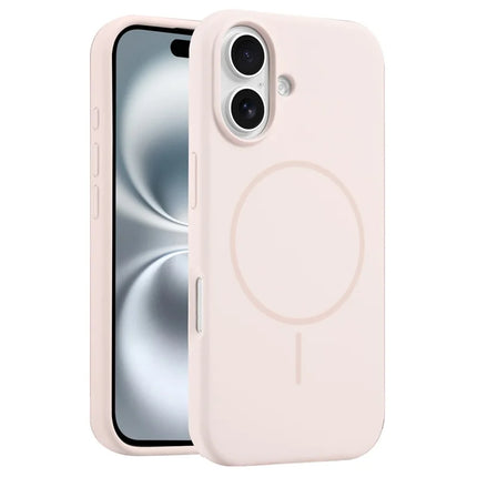 For iPhone 16 Plus Case Compatible with MagSafe Liquid Silicone Anti-Drop Phone Cover - Light Pink