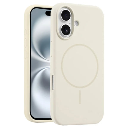 For iPhone 16 Plus Case Compatible with MagSafe Liquid Silicone Anti-Drop Phone Cover - Beige