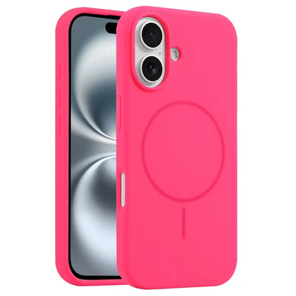 For iPhone 16 Plus Case Compatible with MagSafe Liquid Silicone Anti-Drop Phone Cover - Rose