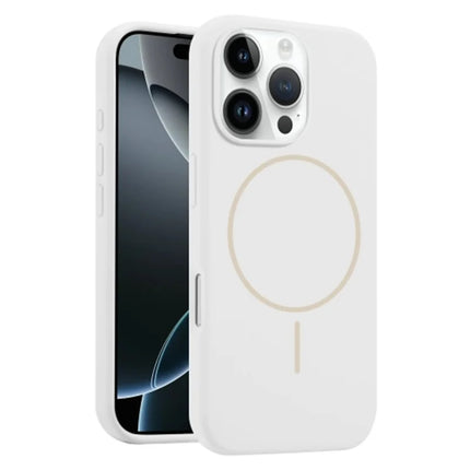 For iPhone 16 Pro Case Compatible with MagSafe Liquid Silicone Anti-Drop Phone Cover - White