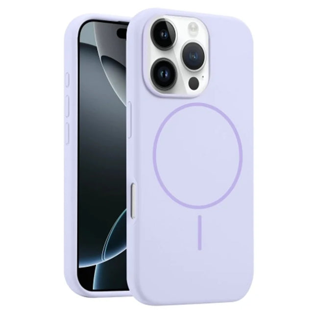 For iPhone 16 Pro Max Case Compatible with MagSafe Liquid Silicone Anti-Drop Phone Cover - Light Purple