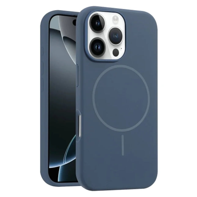 For iPhone 16 Pro Max Case Compatible with MagSafe Liquid Silicone Anti-Drop Phone Cover - Sapphire
