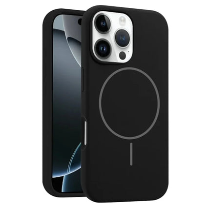 For iPhone 16 Pro Max Case Compatible with MagSafe Liquid Silicone Anti-Drop Phone Cover - Black