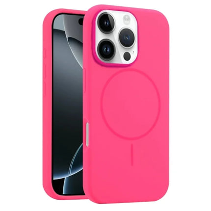 For iPhone 16 Pro Max Case Compatible with MagSafe Liquid Silicone Anti-Drop Phone Cover - Rose