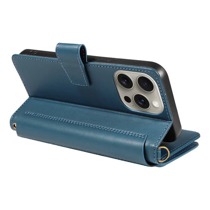 For iPhone 16 Pro Max Leather Case with Card Holder, RFID Blocking Wallet Phone Cover Rhombus Pattern