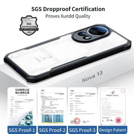 XUNDD For Huawei nova 13 Case Dropproof TPU + Acrylic Clear Back Phone Cover