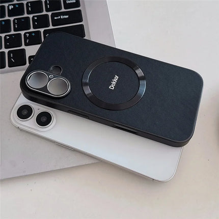DEKKER For iPhone 16 Plus Back Cover Compatible with MagSafe PU+TPU Phone Case