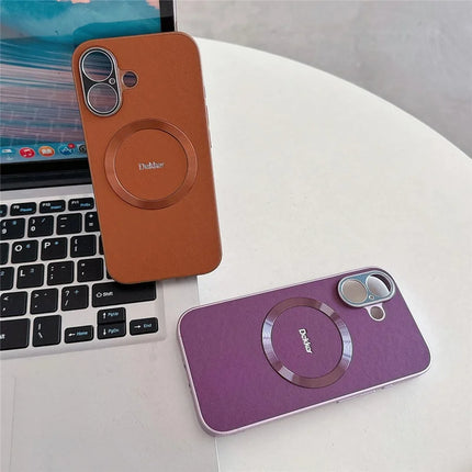 DEKKER For iPhone 16 Plus Back Cover Compatible with MagSafe PU+TPU Phone Case